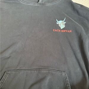 Zach Bryan 2023 Tour Black Hoodie with Bull Graphic Size Men’s Small